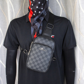 质感男士 包邮 胸包双层拉链斜挎包休闲小包竖款 方形防水大容量潮包