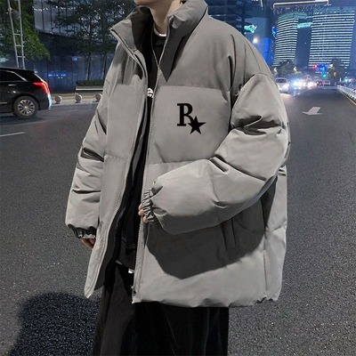 休闲立领棉服男士保暖痞帅宽松百搭棉衣外套学生秋冬季加厚面包服