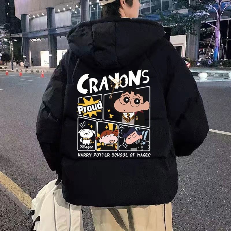 冬季棉衣加厚羽绒外套男新款痞帅港风宽松保暖学生面包服连帽棉袄