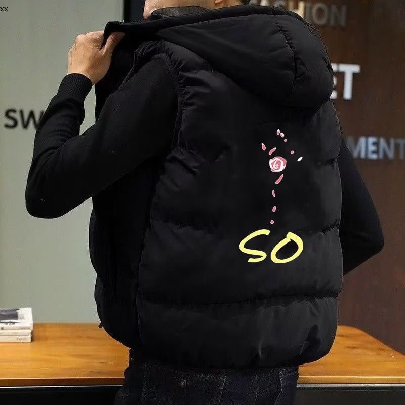 秋冬季男士棉马甲连帽背