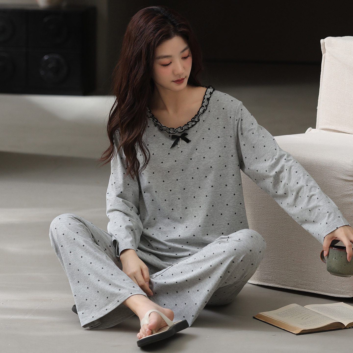 带胸垫25新款甜美舒适家居服套装