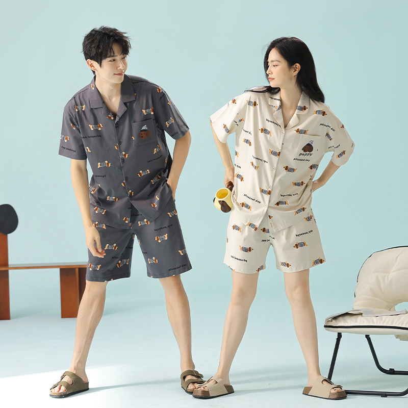 男款卡通休闲可外穿家居服套装