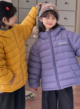 韩国童装羽绒服2025冬季新款男女童90白鸭绒轻薄款排骨中大童外套