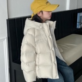 韩国儿童泡芙羽绒服2025冬新款 男女童中大童连帽加厚亲子洋气外套