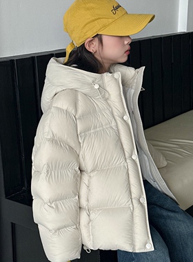 韩国儿童泡芙羽绒服2025冬新款男女童中大童连帽加厚亲子洋气外套