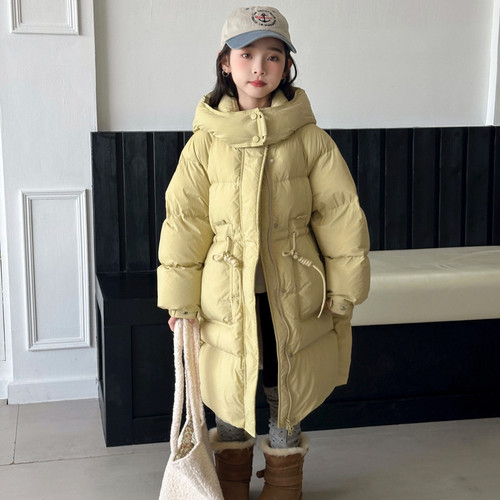 韩国儿童羽绒服长款过膝冬季新款女童中大童抗寒加厚90白鸭绒外套