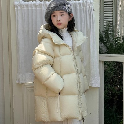 拉链韩式纯色聚酯纤维加厚白鸭绒