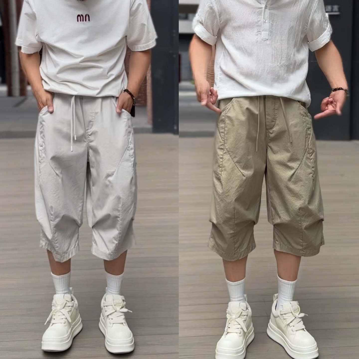夏季男士日系痞帅百搭休闲七分裤