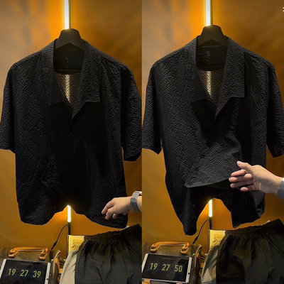 2025夏季新款男士小众短袖衬衫