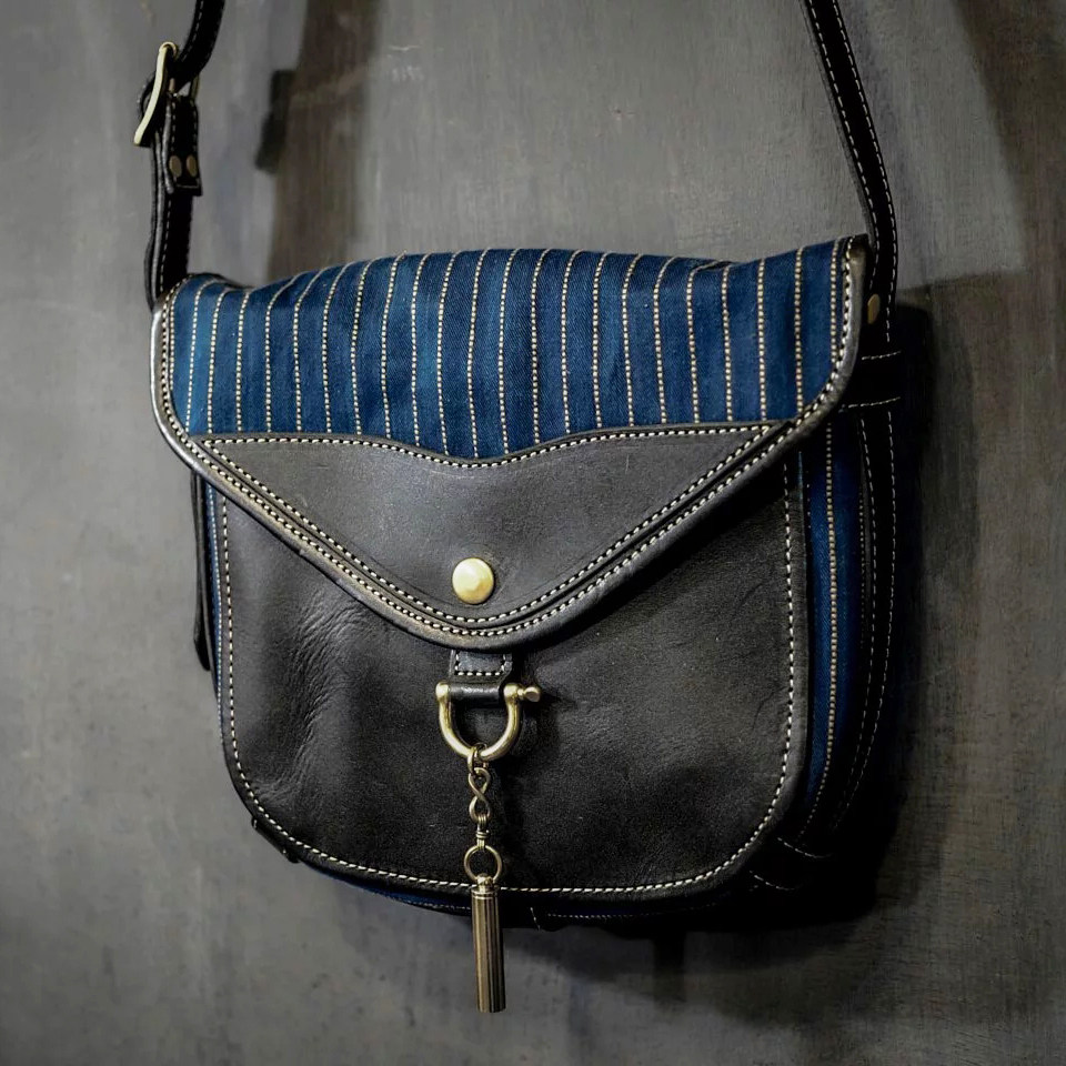 台湾HEYOU旅人马鞍包男 百搭复古手工制高级单肩包植鞣牛皮斜挎包