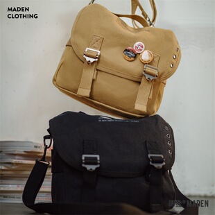 美式复古M1961字母印花帆布斜挎包手提时尚大容量通勤托特包夏女