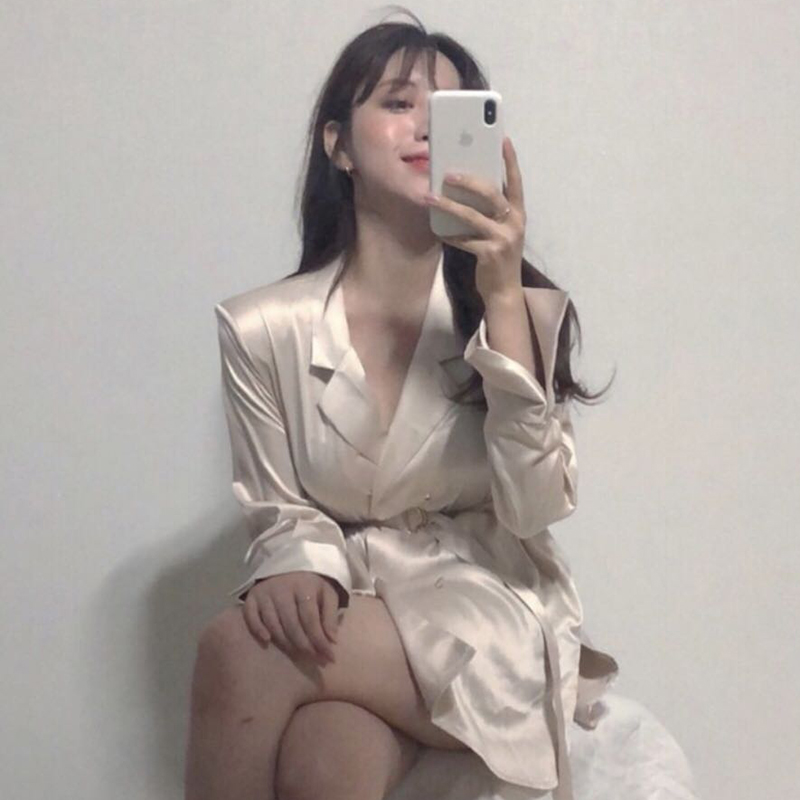 Korea spring chic Simplicity Easy Versatile tailored collar Single breasted Frenum Waist Show thin Long sleeve Shoulder Pads shirtin the Women's clothing/Boutique , Shirt  category - from Buy2taobao.com to provide professional Taobao agent buy service