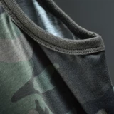 Мужская камуфляжная летняя спортивная футболка, хлопковый жилет для отдыха без рукавов, европейский стиль