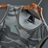 Мужская камуфляжная летняя спортивная футболка, хлопковый жилет для отдыха без рукавов, европейский стиль