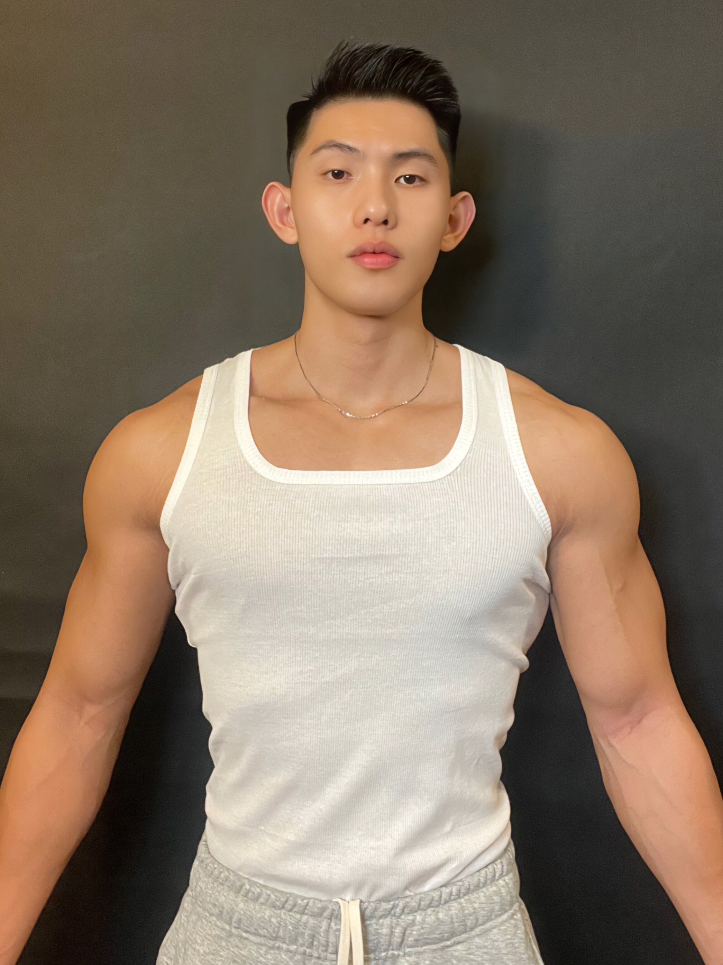 方领粗罗纹健身背心男