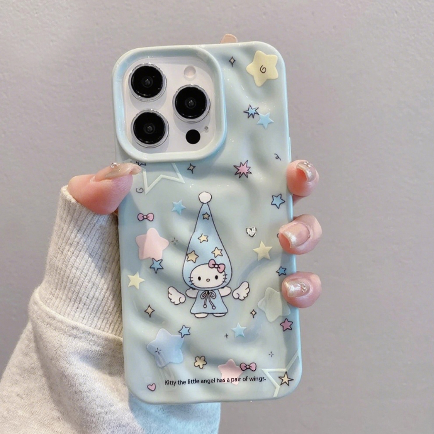 ins风天使凯蒂猫适用苹果16promax手机壳iPhone15新款高级感2025网红爆款保护套13/12独特好看简约女款外壳