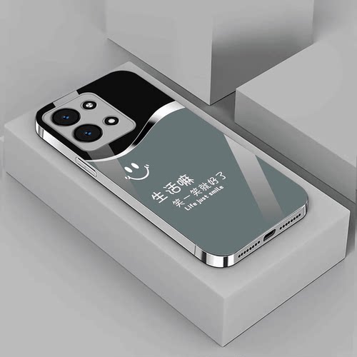 适用opporeno9励志笑一笑手机壳