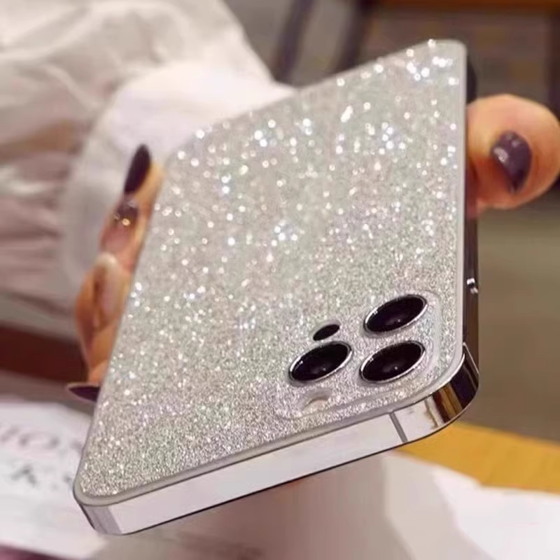 适用苹果17promax手机闪粉背膜