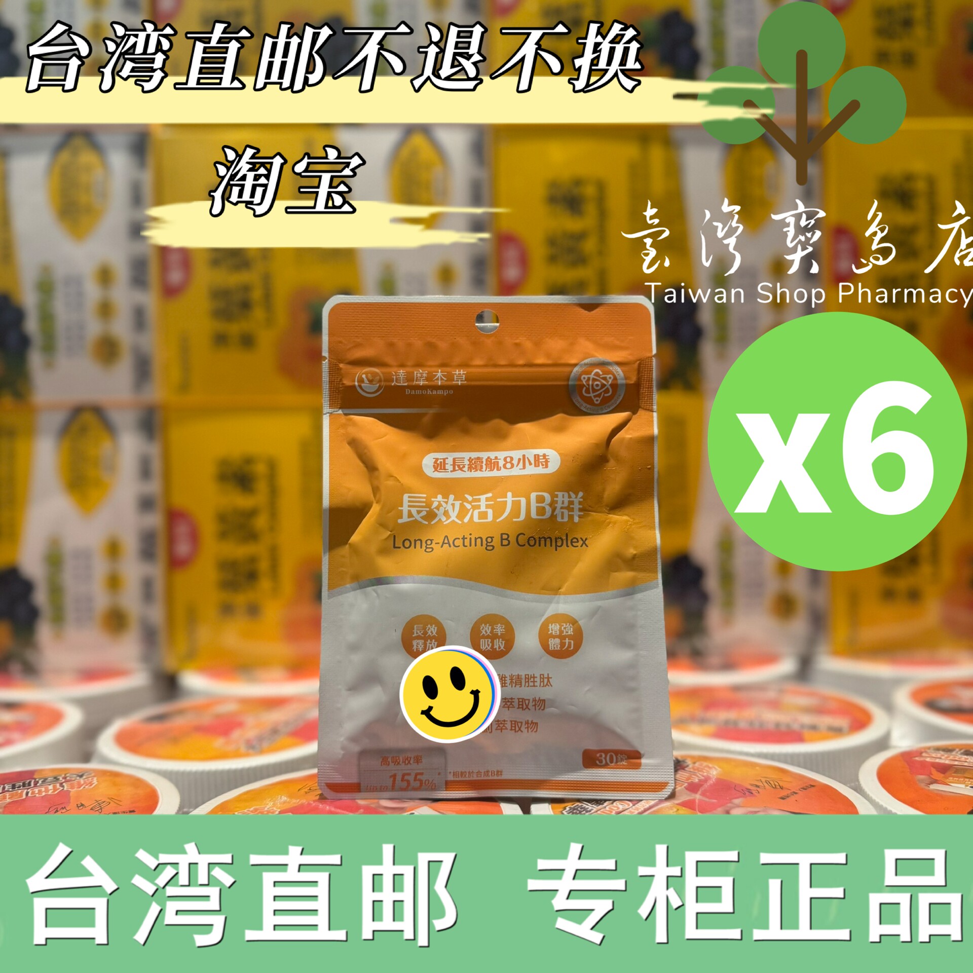 台湾正品直邮￼￼ ￼￼ ￼￼达摩本草 长效活力B群锭 6入组