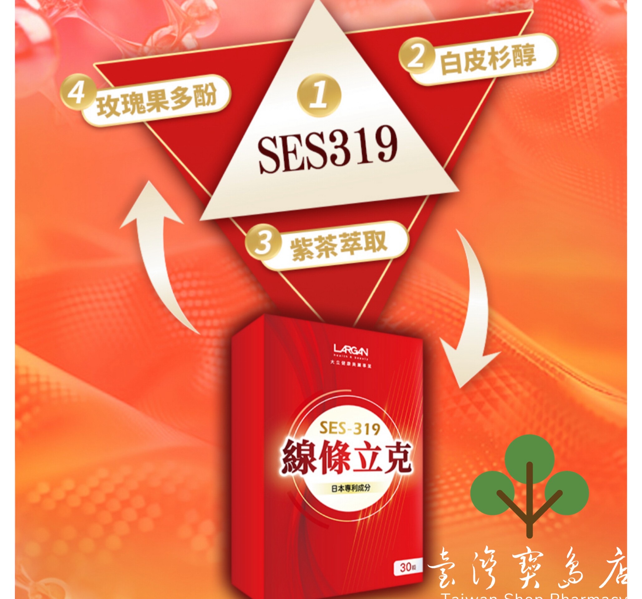 台湾正品直邮LARGAN 大立美 线条立克5盒(共150粒)