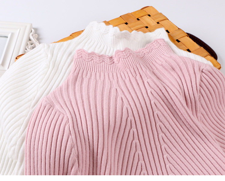 秋冬新款短款半高领毛衣打底衫女长袖套头加厚修身显瘦女士针织衫