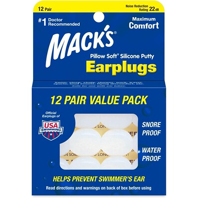 美国代购Mack's Pillow Soft Silicone Earplugs, 12 Pair
