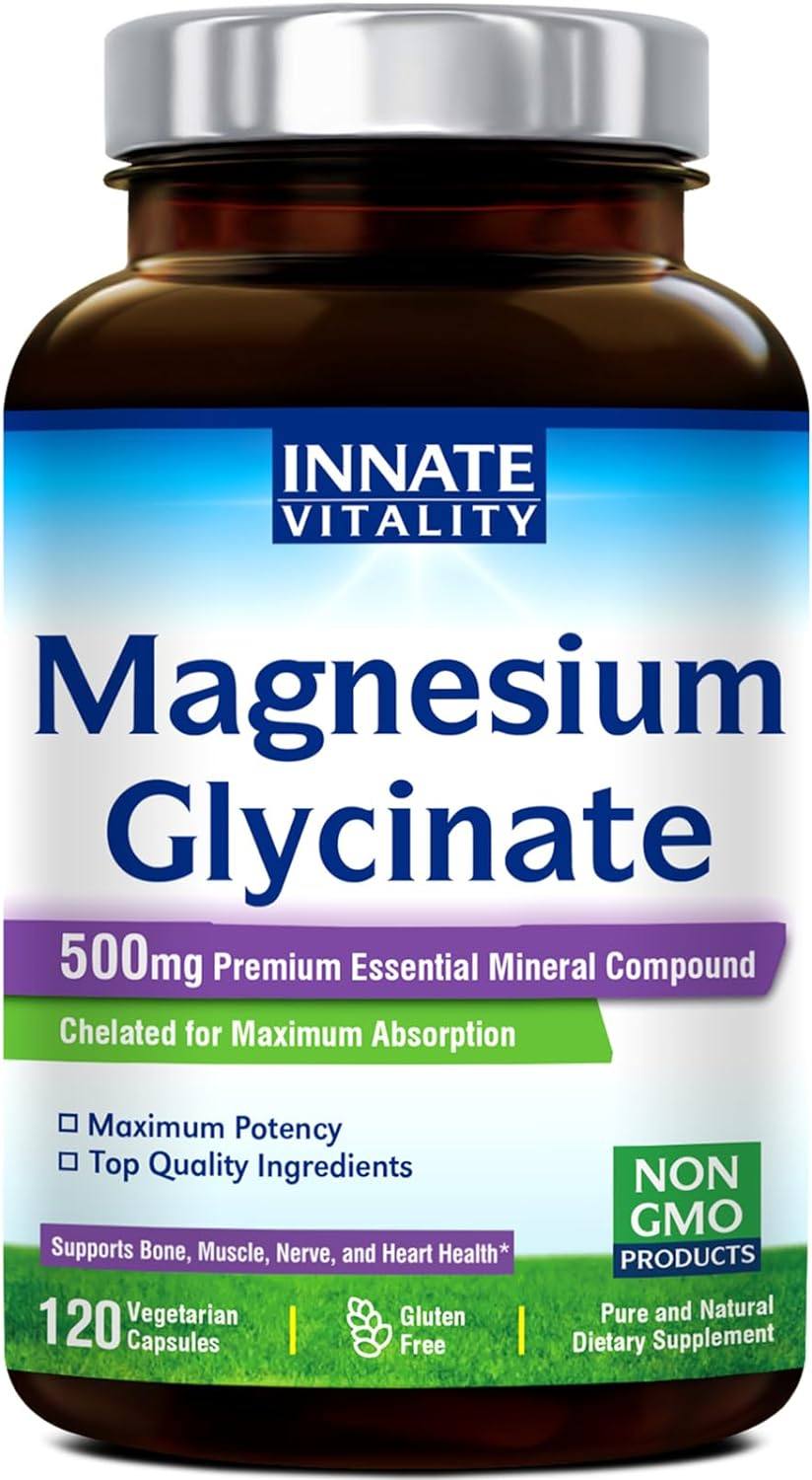 美国代购Innate Vitality Magnesium Glycinate 500mg, 70mg Elem