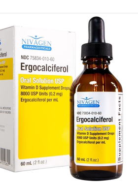 美国代购Nivagen Vitamin D2 Liquid Drops 8,000 USP Ergocalcif
