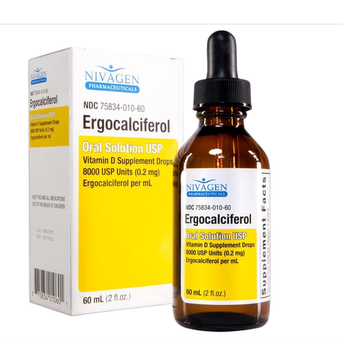 美国代购Nivagen Vitamin D2 Liquid Drops 8,000 USP Ergocalcif