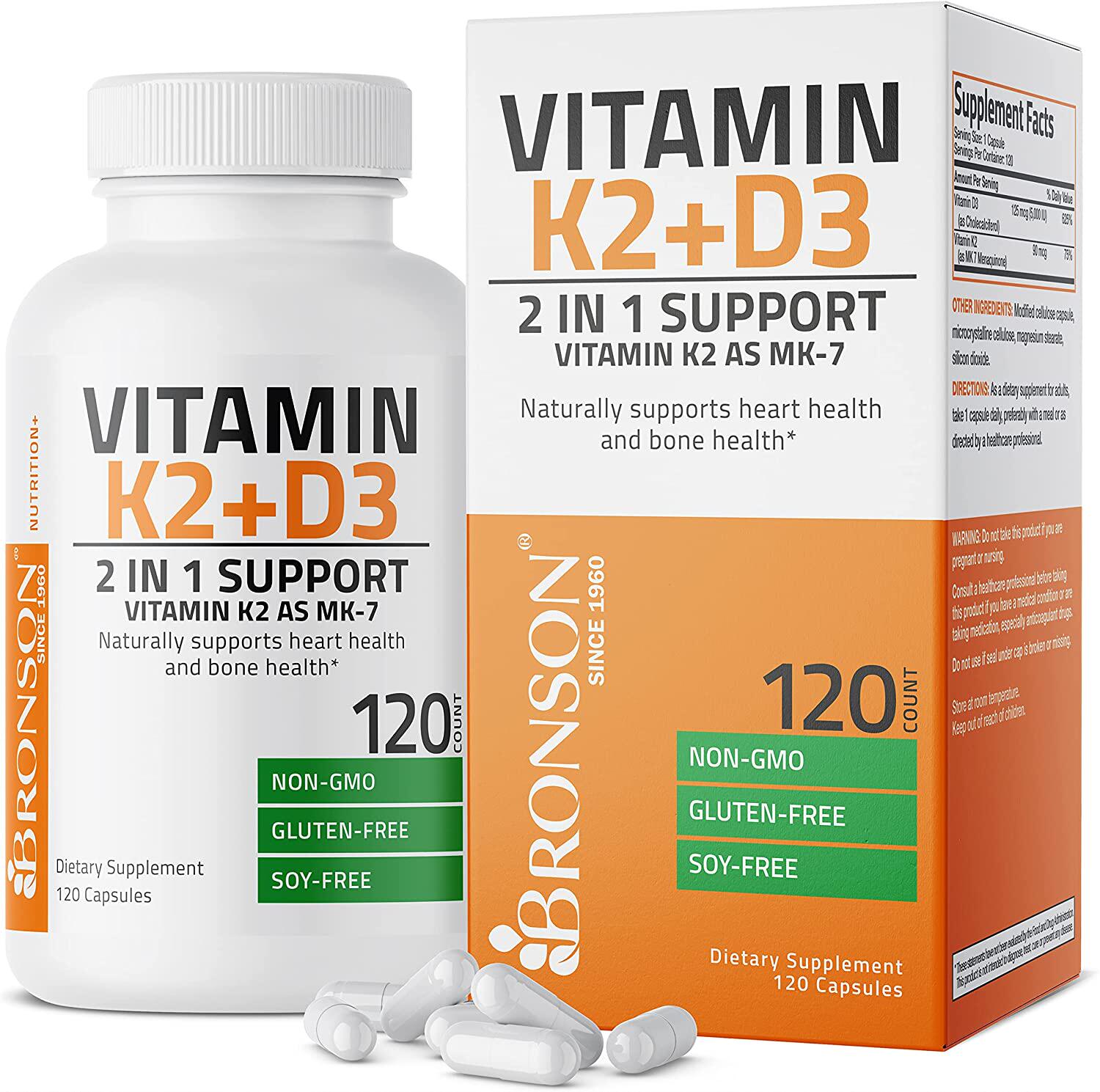 美国代购Vitamin K2 MK7 D3 Supplement Bone Heart