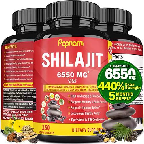 美国代购Shilajit Extract Capsules equivalent to 6550mg & Ash