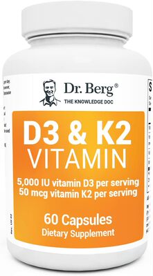 Dr. Berg D3 K2 Vitamin 5000 IU MCT Oil Includes Purified Bil
