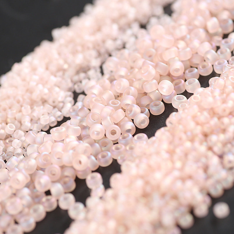 日本御幸水粉色155#色/透明米珠/古董珠/磨砂米珠DIY手工串珠流光