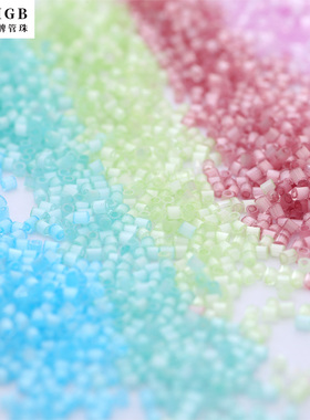 日本MGB星牌1.8mm直径丝质管珠 长2mm手工串珠DIY配件散珠12色10g