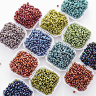 TOHO东宝磨砂雾彩2mm米珠 日本进口玻璃珠古风发簪散珠串珠流光