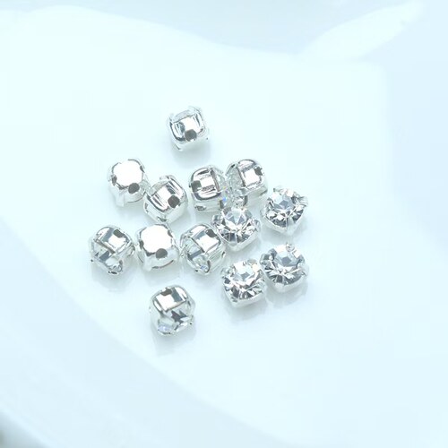 进口宝仕奥莎DIY饰品爪钻银底4mm散珠SS16镶嵌宝石色材料串珠流光