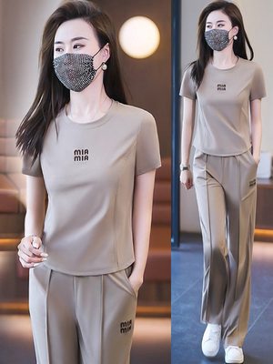 冰丝时尚运动服套装女2023夏季