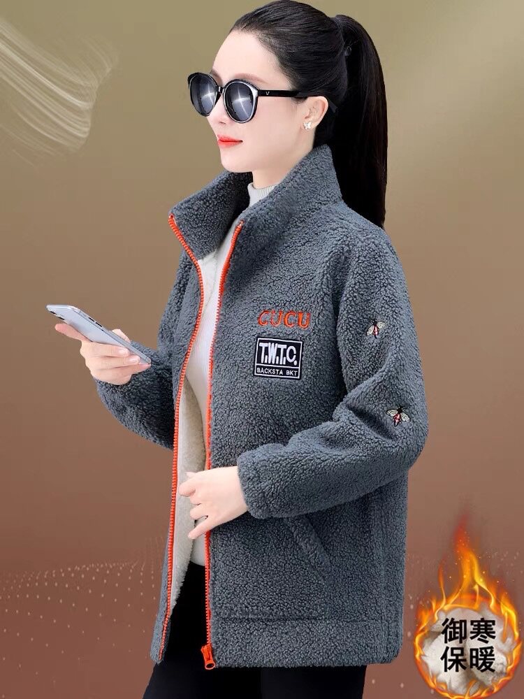 加厚羊羔毛外套女秋冬季新款时尚加绒卫衣开衫夹克上衣摇粒绒棉服怎么看?