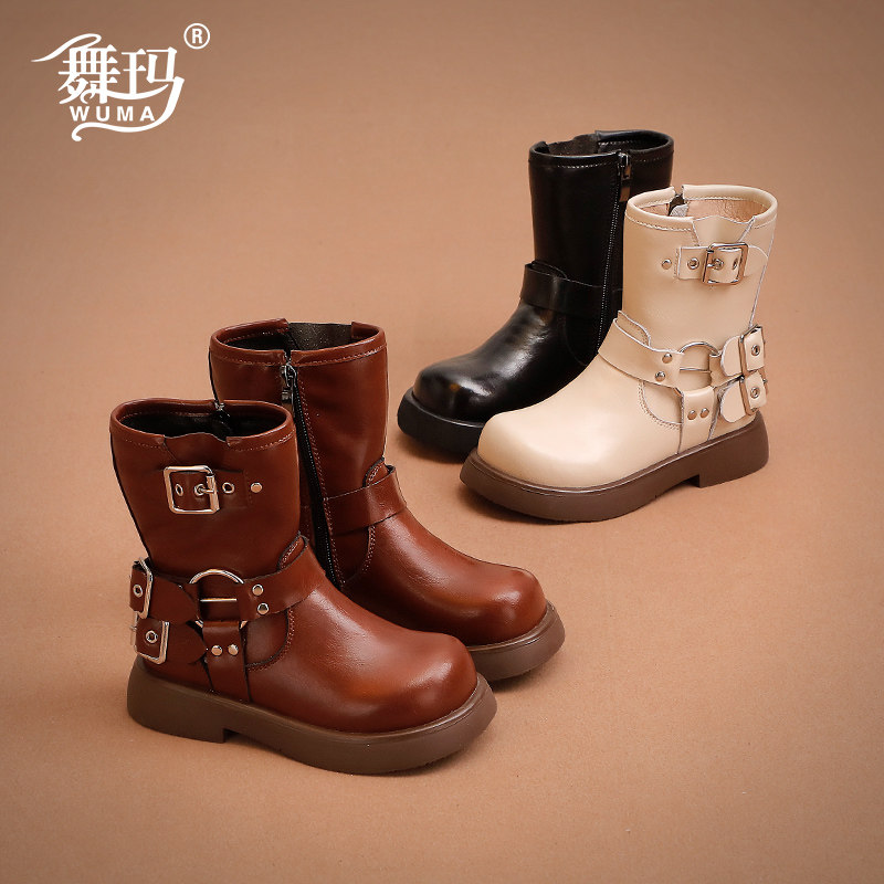 234282舞玛女童鞋儿童靴子2025年新款秋冬季二棉马丁靴加绒公主鞋,童鞋/婴儿鞋/亲子鞋,皮靴,淘宝优惠券,粉丝福利购,淘宝优惠卷