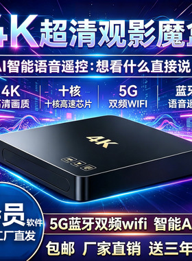 4K机顶盒高清投屏魔盒 全网通TV无线wifi网络电视盒子家用播放器