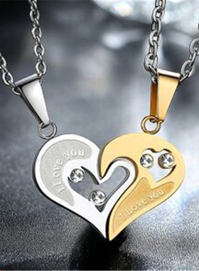 情侣项链学生太钢情侣刻字吊坠