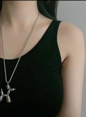 气球狗项链不锈钢情侣礼物