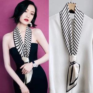 女OL长条小丝巾春夏季洋气小领巾