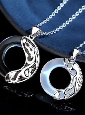 情侣项链学生定情信物龙凤吊坠女