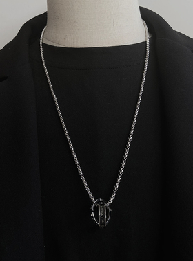 太钢双环项链男女款情侣毛衣链