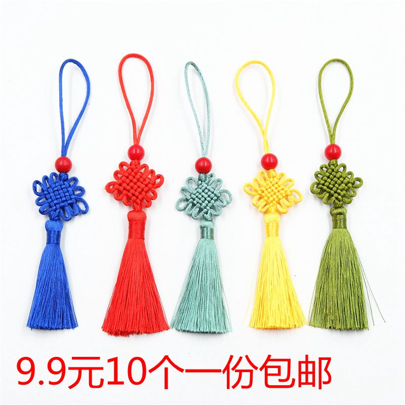 diy手工7号线编织迷你书签中国结