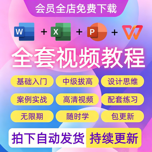 office视频教程WPS办公软件学习WordExcel零基础从入门到精通PPT