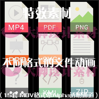 AE/PR视频素材不同格式的文件动画视频素材MOV格式带Alpha通道