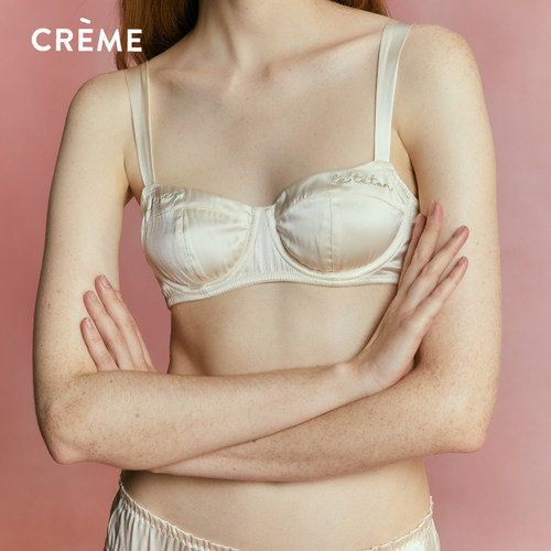 CremeSu真丝法式刺绣文胸套装