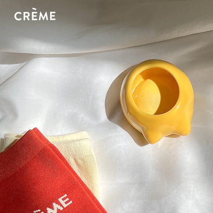 Crème品牌原创设计咪咪烛台杯浪漫晚餐烛光摆拍道具蜡烛香薰杯